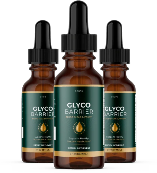 GlycoBarrier blood sugar support drops three-bottle package